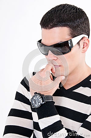 Young man with glasses Stock Photo