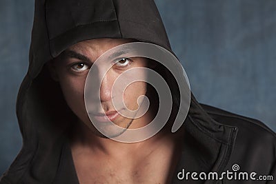 Young man with hoodie Stock Photo