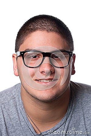 Young Man In Nerd Glasses Stock Photo