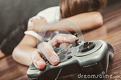 Young man with pad Stock Photo