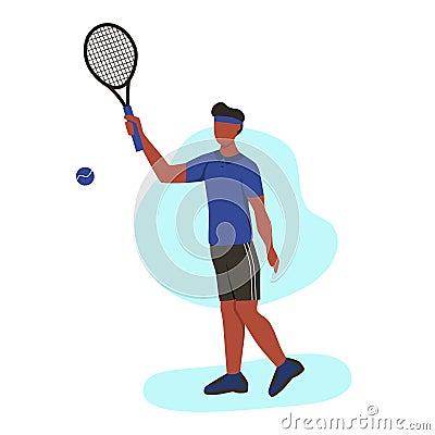 A young man playing tennis Vector Illustration