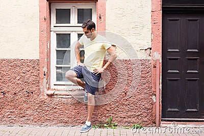 Young Man Posing In The Street Stock Photo