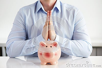 Young man prays Stock Photo