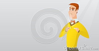 Young man quitting smoking vector illustration. Vector Illustration