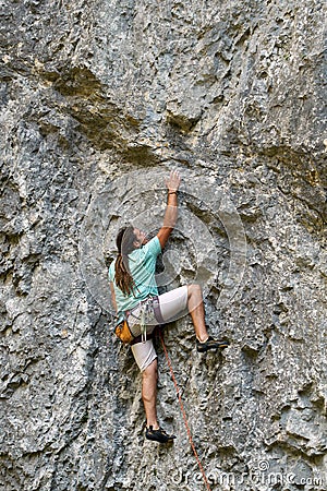 Climber on a wall Stock Photo