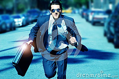 Young man running Stock Photo