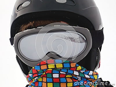 Young man with ski goggles Stock Photo