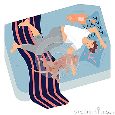 Young man sound asleep Vector Illustration