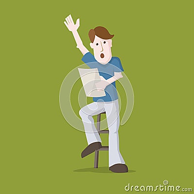 Young man speaking Vector Illustration