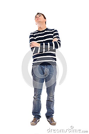 Young man standing firmly Stock Photo