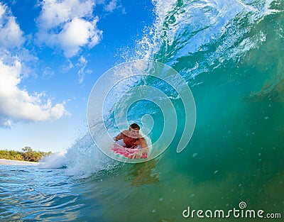 Young man surfing Stock Photo