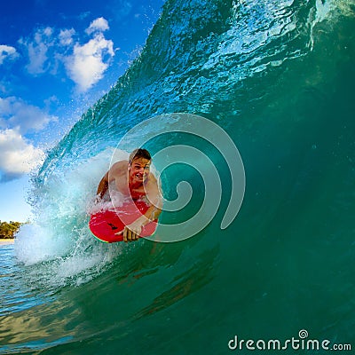 Young man surfing Stock Photo