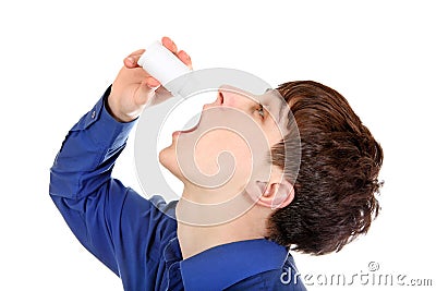 Young Man take a Cure Stock Photo