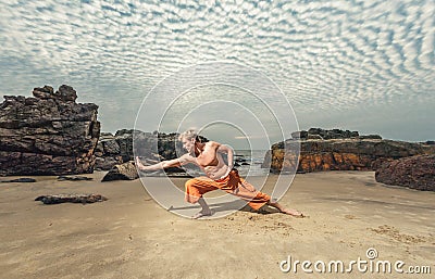 Young man training martial arts Stock Photo