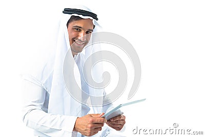 Young Man Wearing Traditional Arabic Clothing Stock Photo