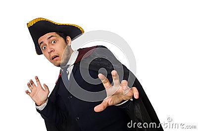 Young man wearing tricorn Stock Photo