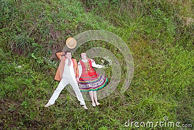 Young man and woman . Stock Photo