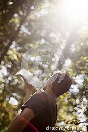 Young man worship Stock Photo