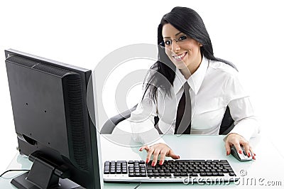 Young manager working on computer Stock Photo