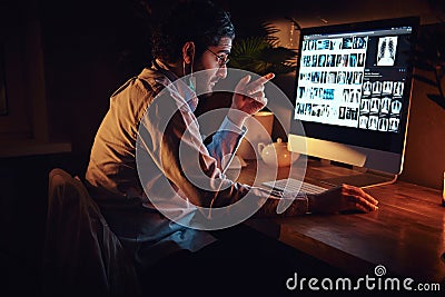 Young medic is working on night shift Stock Photo