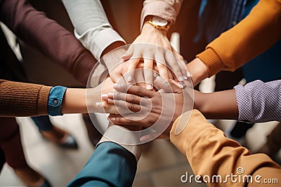 Young meeting support hands group friendship business work togetherness teamwork professional together Stock Photo