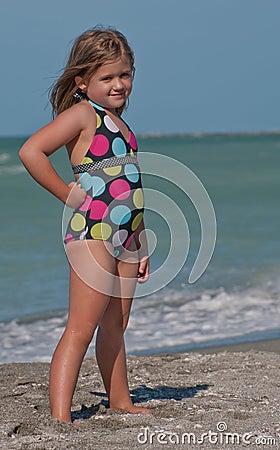 Young model on the beach Stock Photo