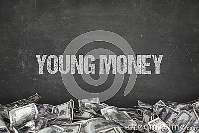 Young money text on black background Stock Photo
