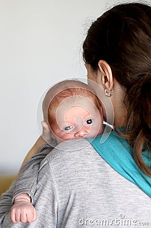 Young mother with baby Stock Photo