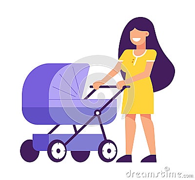 Young mother with a baby Vector Illustration