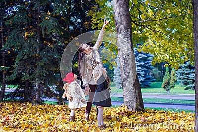 Young mother and her adorable daughter enjoying Stock Photo