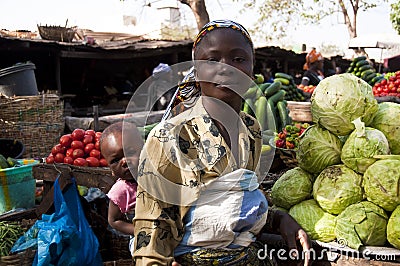 Young mother and her daughter in Mali Editorial Stock Photo