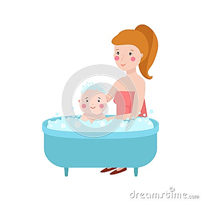 Young mother vector character Vector Illustration