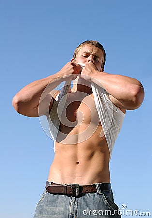 Young Muscular Athlete Stock Photo