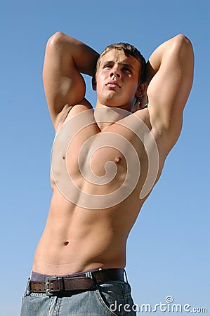 Young Muscular Athlete Stock Photo