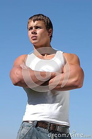 Young Muscular Athlete Stock Photo