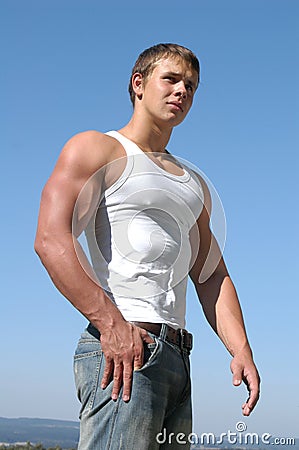 Young Muscular Athlete Stock Photo