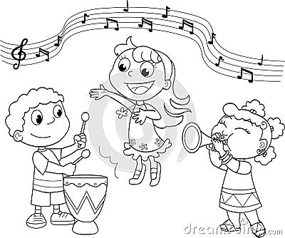Young Music band Vector Illustration