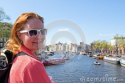 Young native dutch woman in Amsterdam Netherlands Stock Photo