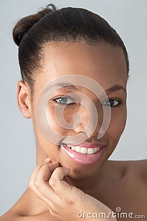 Young Natrual looking African American Woman Stock Photo