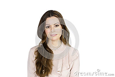 Young Natural Woman with pretty Long Hair Stock Photo