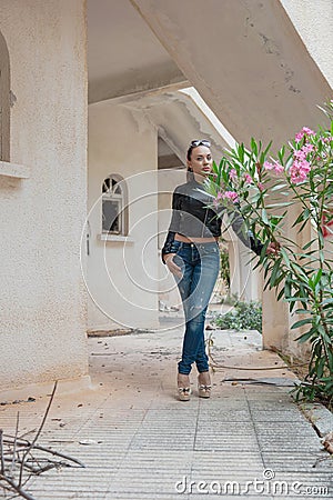 Young nice lady posing standing Stock Photo