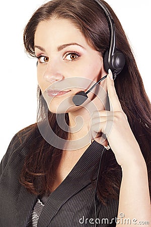 Young operator with headset Stock Photo