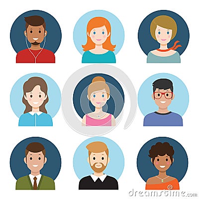 Young people avatar Vector Illustration