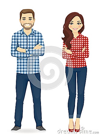 Young people in casual clothes Vector Illustration