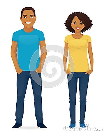 Young people in casual clothes Vector Illustration