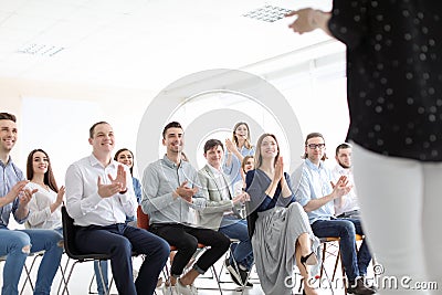 Young people having business training Stock Photo