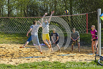 Young people playing volley Editorial Stock Photo