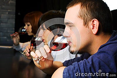 Young people relaxing in a night bar Stock Photo