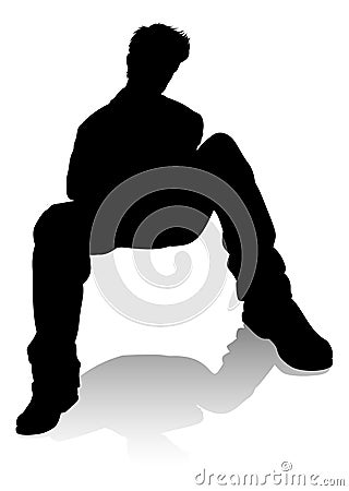 Young Person Silhouette Vector Illustration