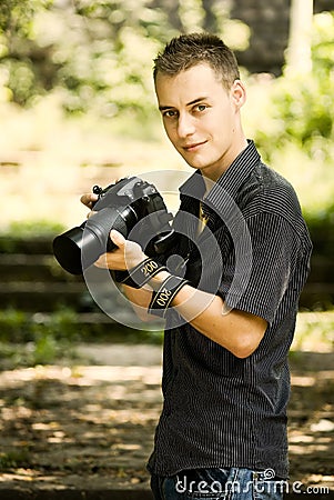 Young photographer Stock Photo